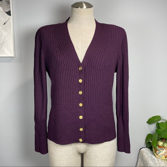 St. John Sweaters - St. John Sport purple cardigan Sz S
